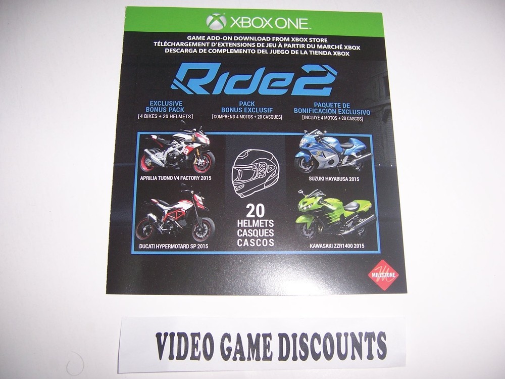 Ride 2 Add-on Token DLC Code for Xbox One XB1