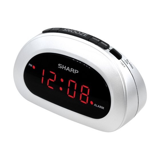 Digital Alarm Clock, Cloud White, Easy to Set Controls, Red LED Display, NEW