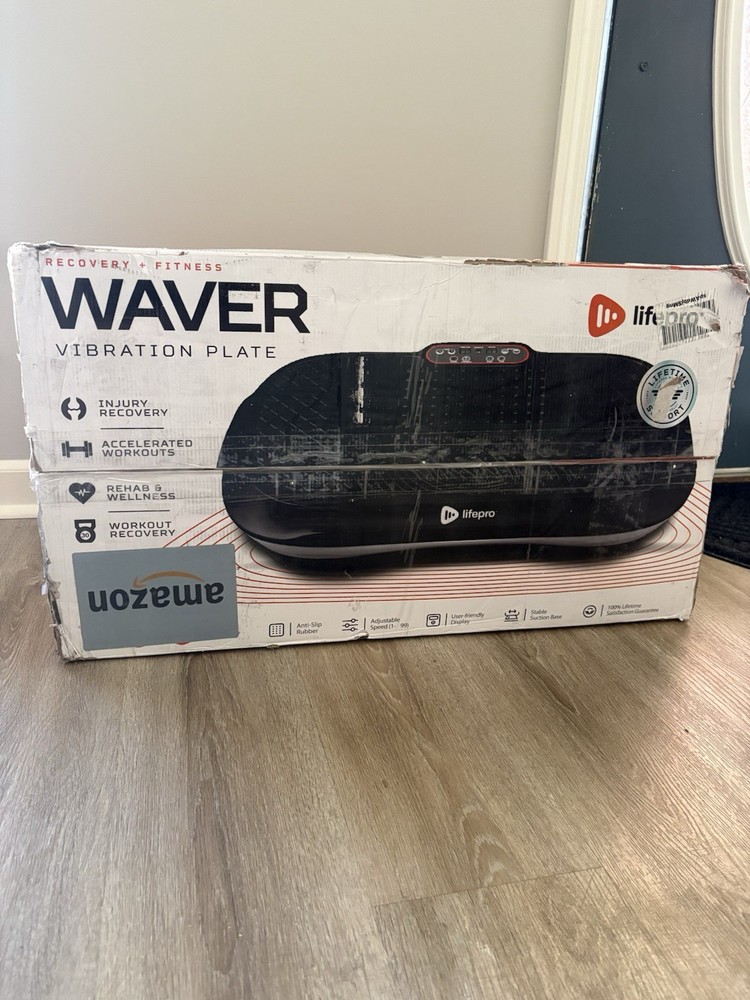 Lifepro Waver Vibration Plate Oscillating Machine Adjustable Speed Remote Black