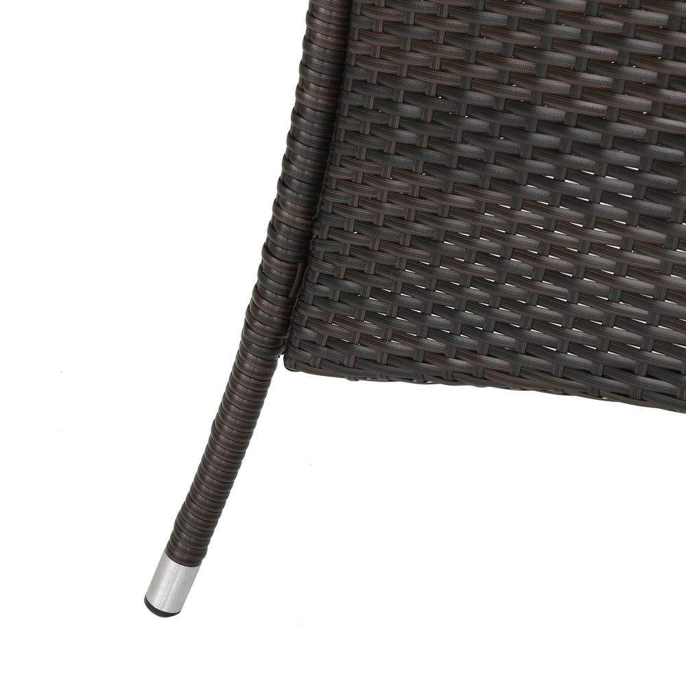 CORSICA Rectangular Outdoor Dining Table Brown PE Rattan Wicker Iron Frame
