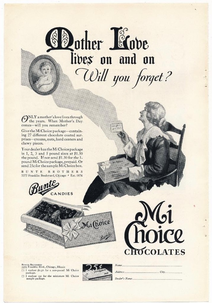 Magazine Ad - 1930 - Mi Choice Chocolates
