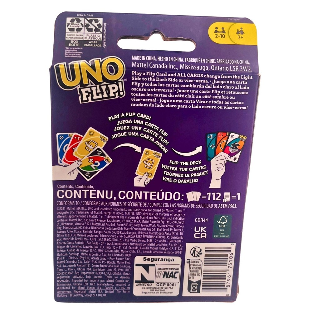 UNO FLIP! Card Game – Double-Sided Deck – 2 Pack – New Sealed