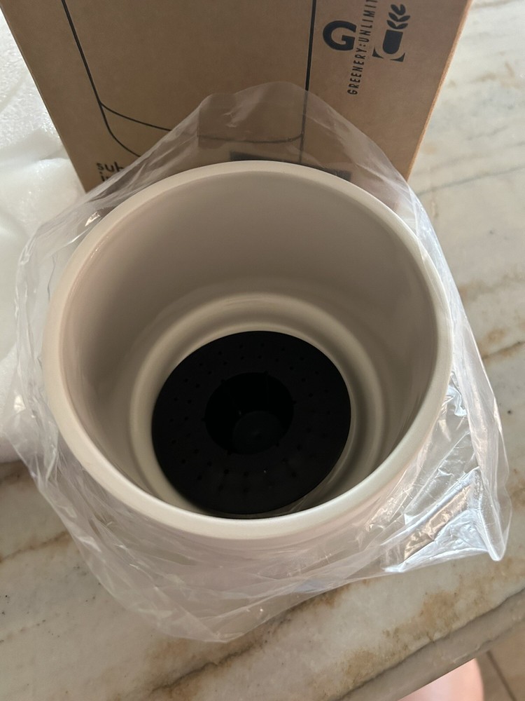 Bottom Self-Watering sub irrigation Ceramic white planter