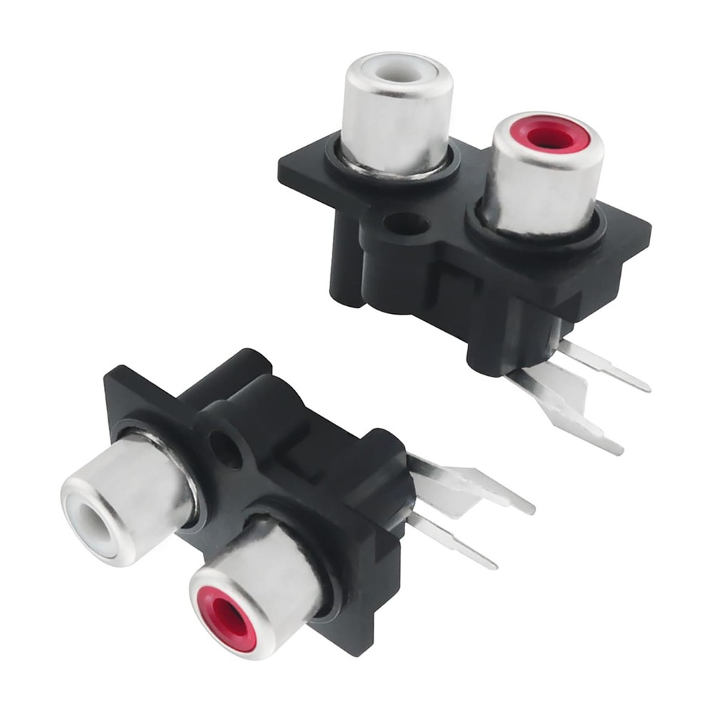 Durable 2PCS RCA Female Jack Panel Mount Connector for TV, DVD, and Computer Use