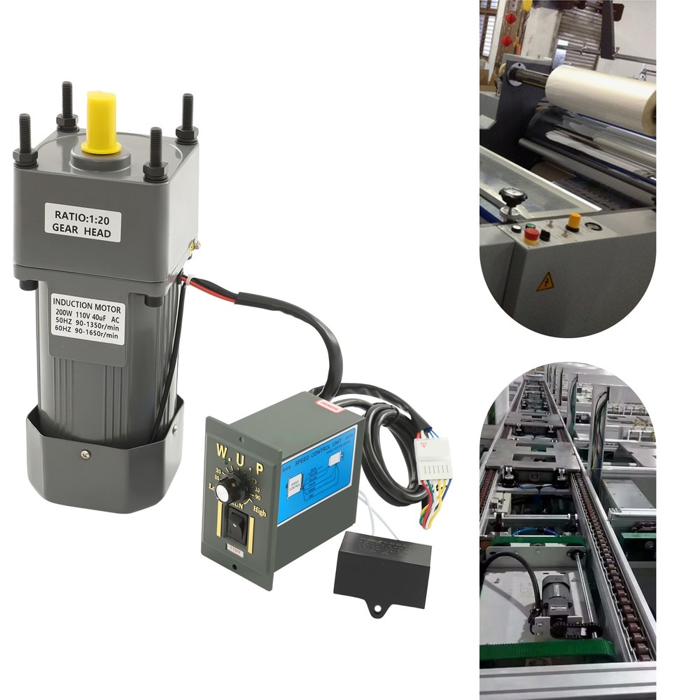 200W AC Gear Motor With Speed Controller Electric Variable Single-Phase 20K 110V