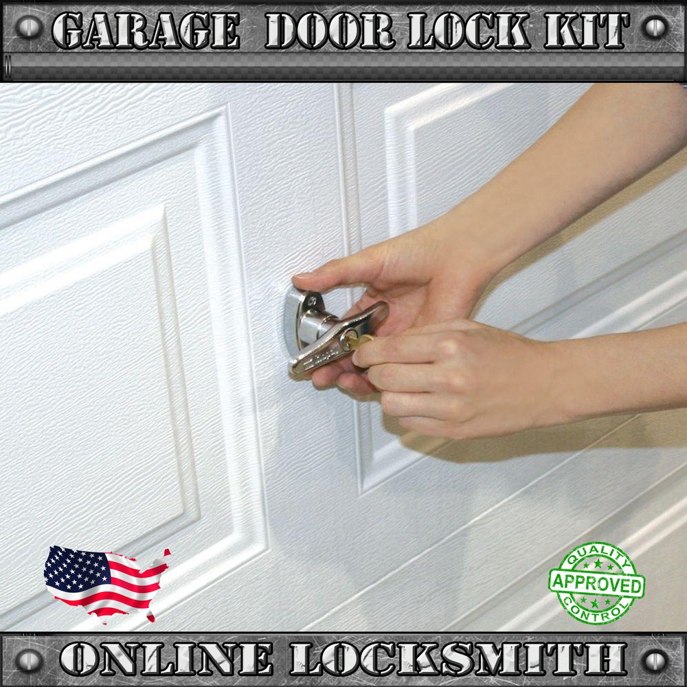 Secure Universal Garage Door Lock Kit with Spring Latch & Keyed Handle Full Kit