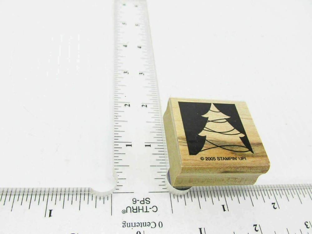 Garland Wrapped Tree Rubber Stamp - Stamp Set E86