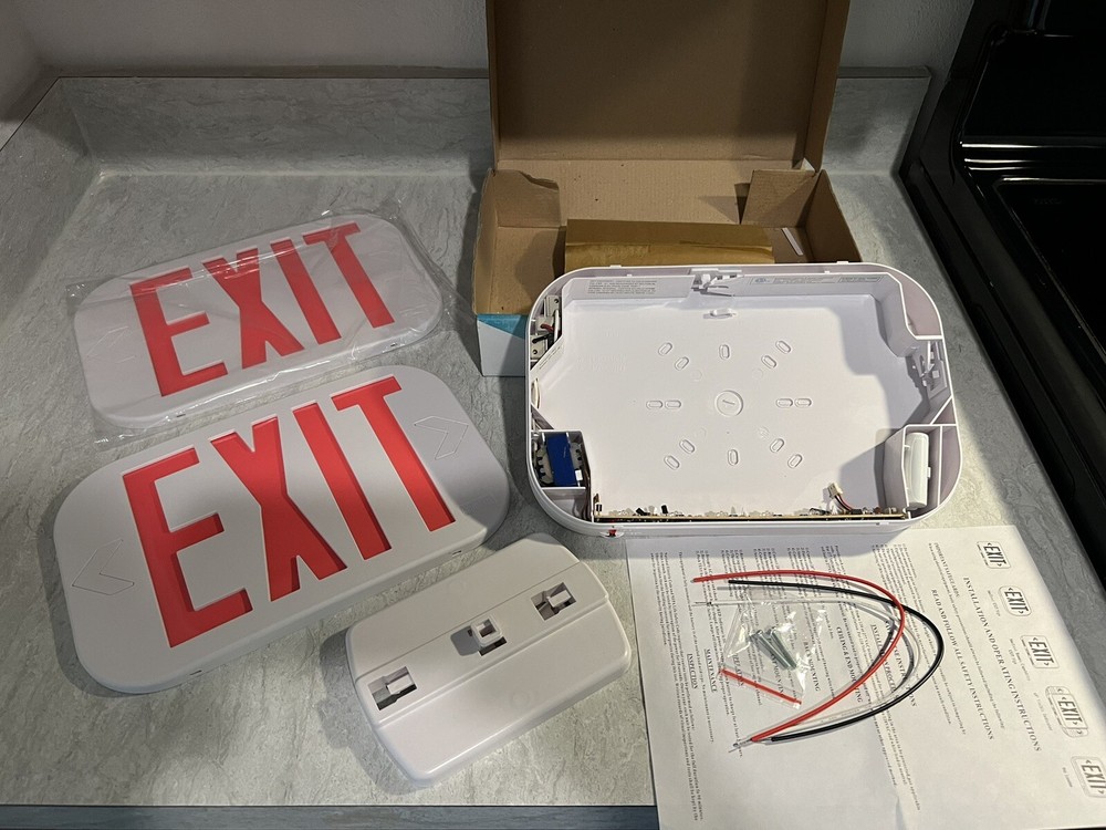 LED Emergency Exit Light Sign w/Battery Backup Single & Double Side UL