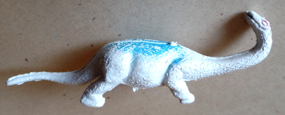 Vintage 1980's Small White & Blue Dinosaur