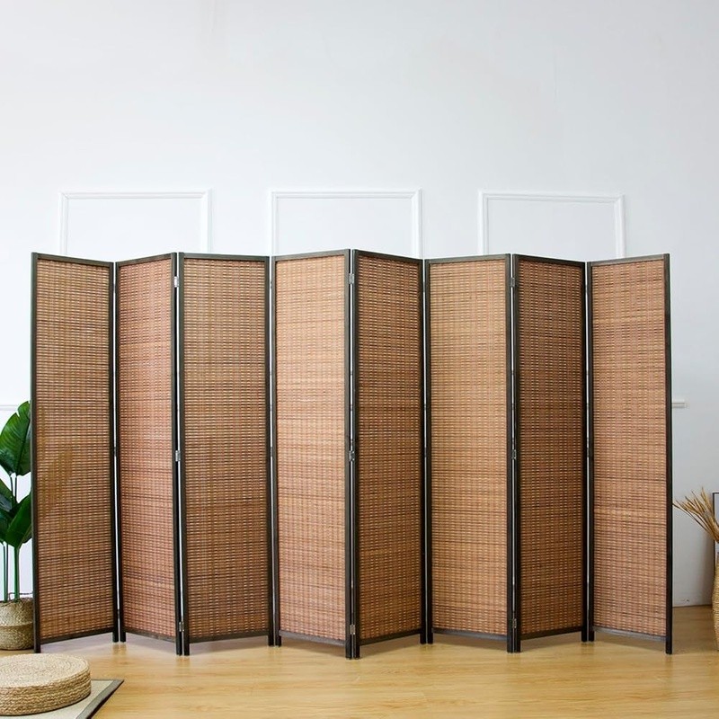 Bamboo Room Divider 6 Panels Folding Privacy Screen Decorative Partition New