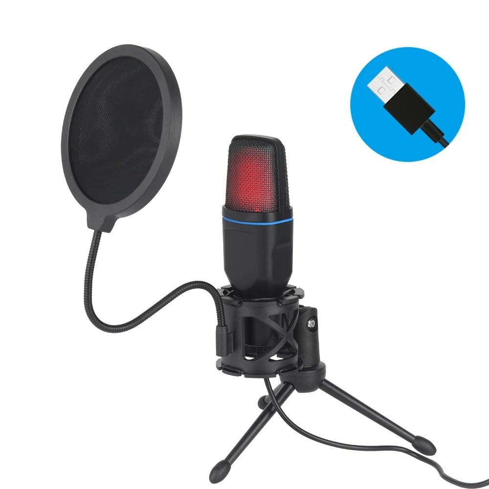 Gaming Microphone USB Computer Microphone for PC Mac PS4/5 Condenser Podcast RGB