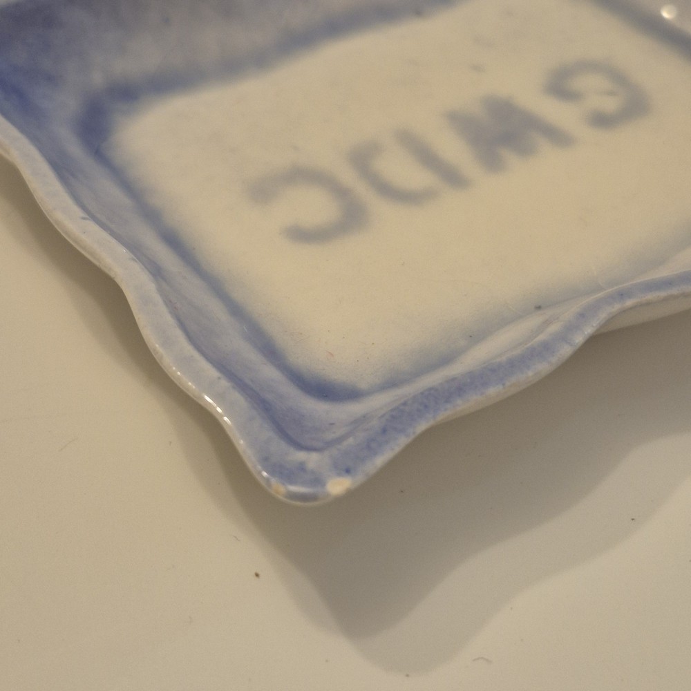 Ceramic Trinket dish "GWDC" Blue White
