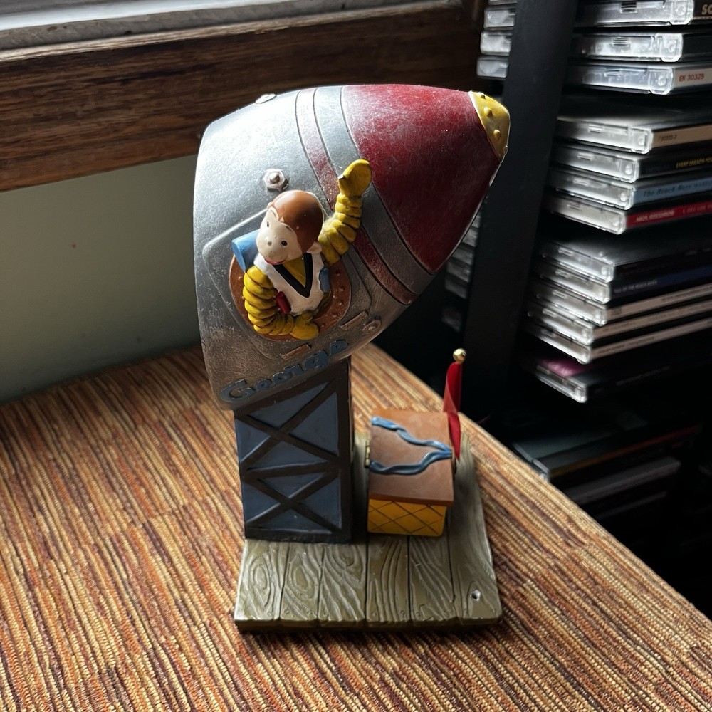 CURIOUS GEORGE ROCKET Bookends By Vandor Original 1997 Read