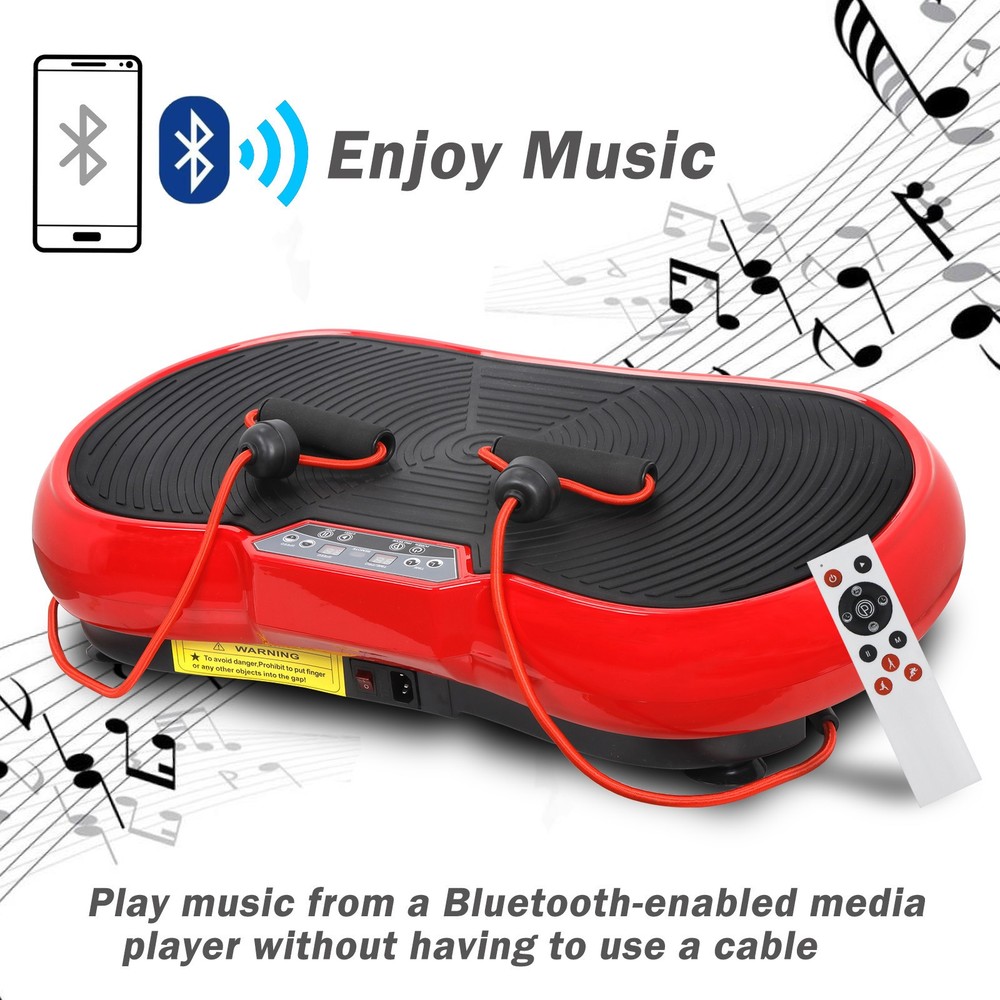 Vibration Plate Exercise Machine Home Gym Workout 5 Programs  W/ Bluetooth Red