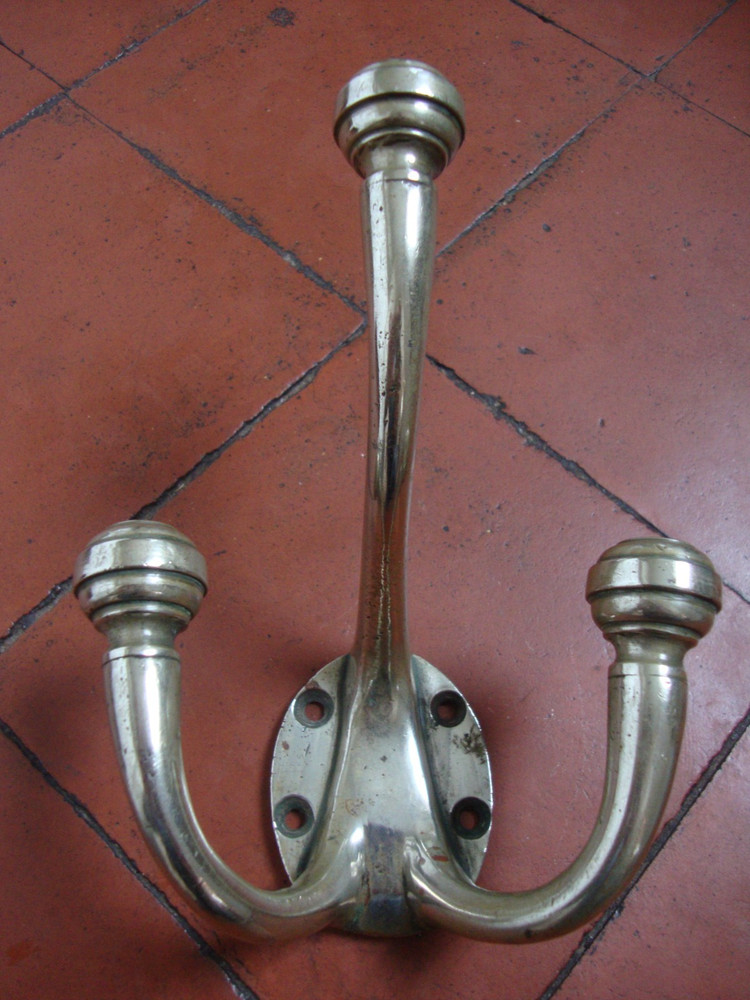 Antique superb quality German silver solid Nickel large coat hook
