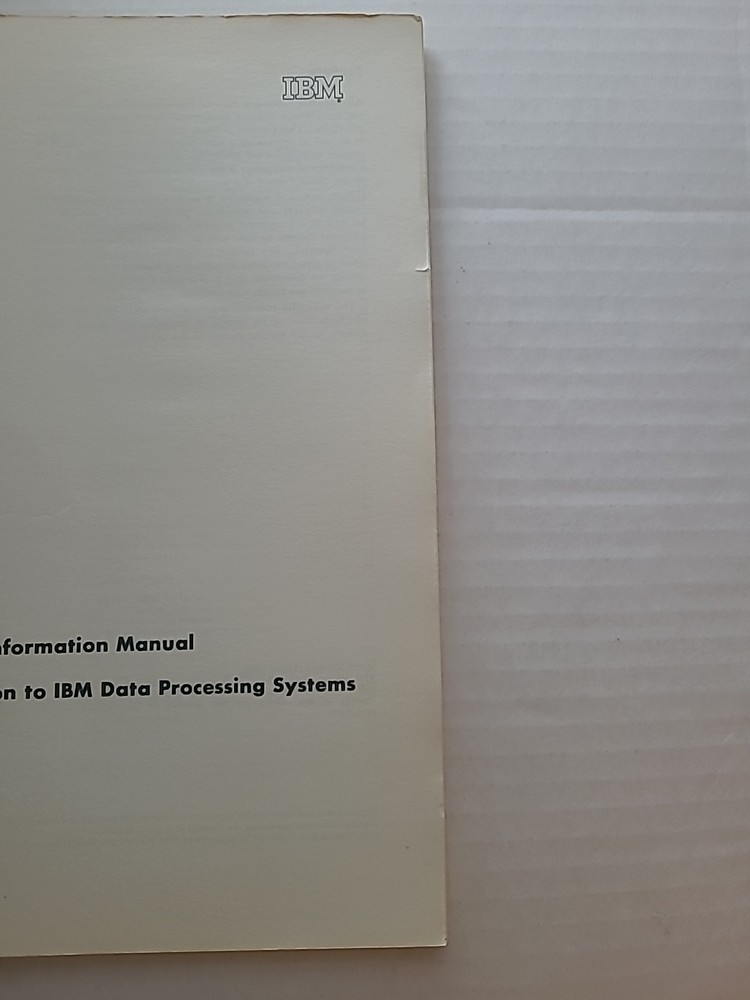 IBM General Information Manual Introduction to IBM Data Processing Systems 8/64