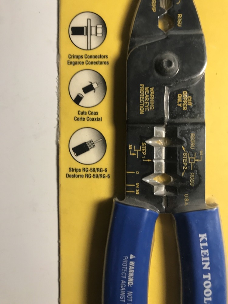 KLEIN TOOLS Coax Multi-Purpose Electrical Plier Tool 1008 Made in USA