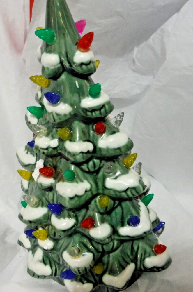 Burton & Burton Decor Ceramic Lighted Christmas Tree, New
