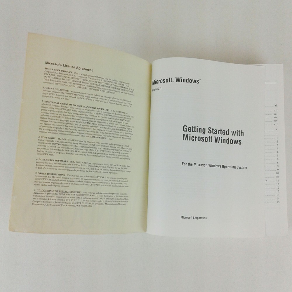 Getting Started with Microsoft Windows 3.1 User's Guide 1992 Genuine OEM Book