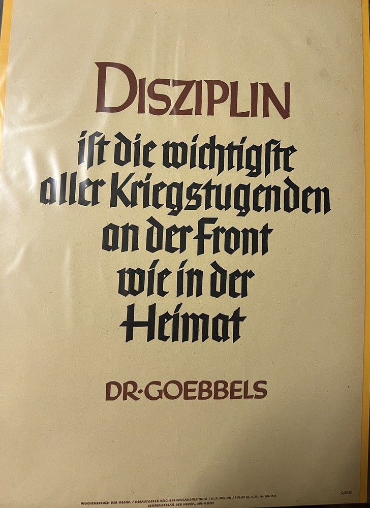 WWII German Poster 1943 - Rare Original