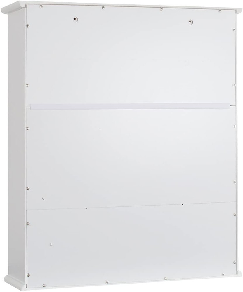 Bathroom Wall Cabinet with 2 Doors Adjustable Shelves Storage Organizer White