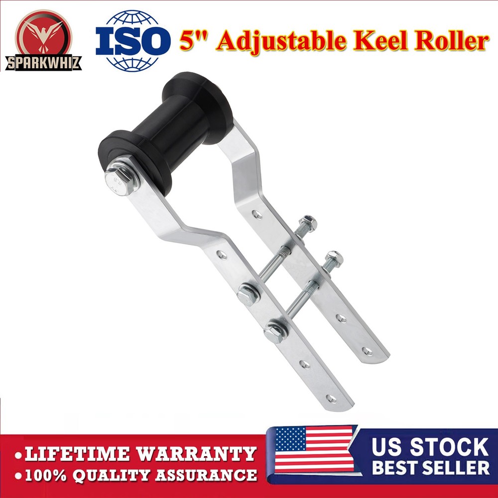 5" Adjustable Rubber Keel Roller with Panel Bracket Assembly for 3" Tongue New
