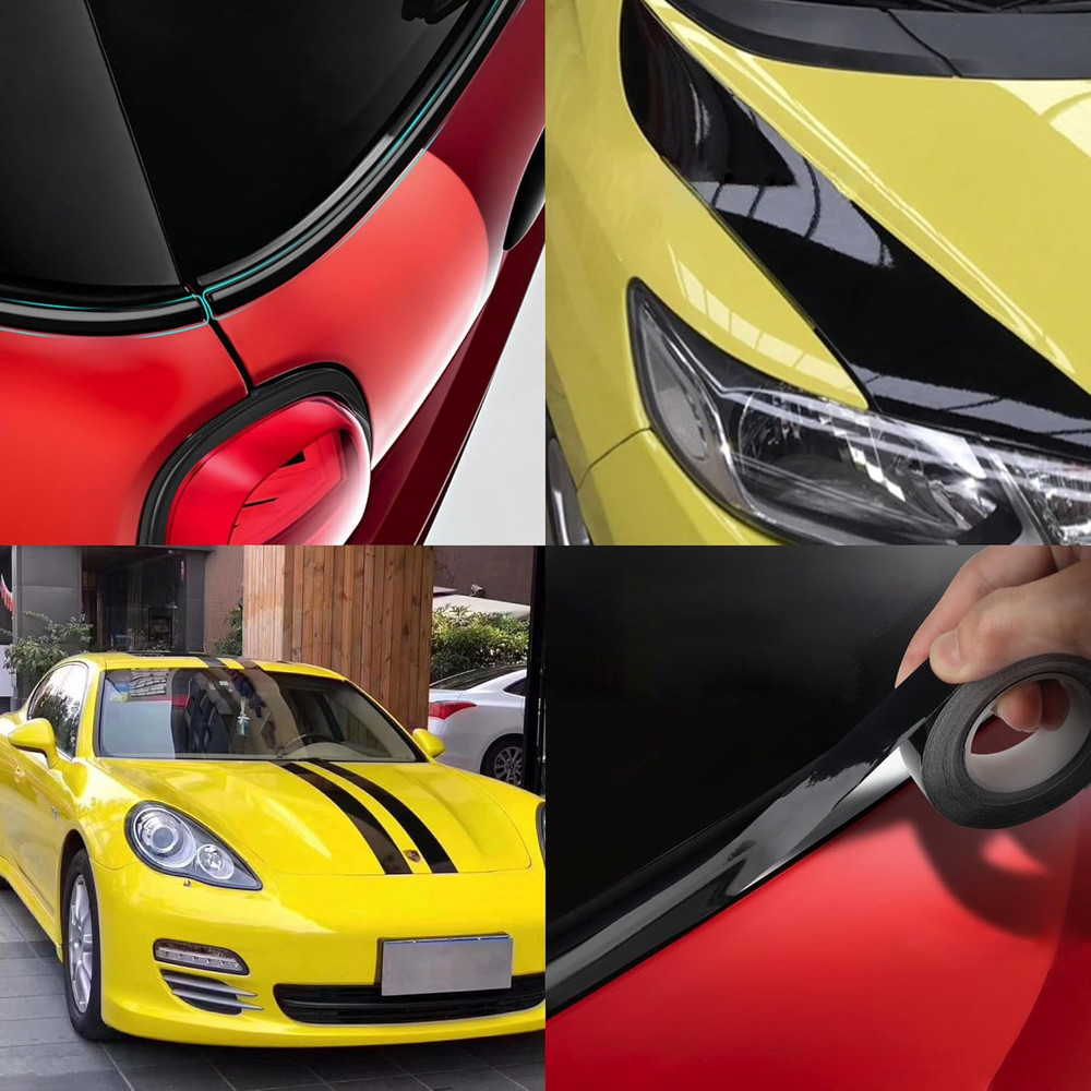 Gloss Black Vinyl Wrap Kit, 1"x30ft with Tools