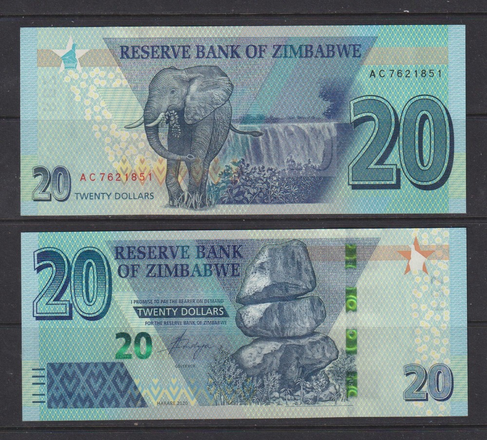 ZIMBABWE - 2020 20 Dollars UNC Banknote