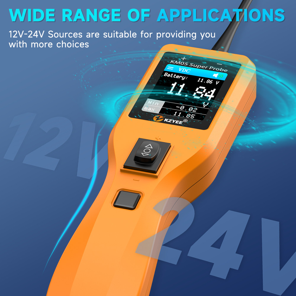 KZYEE Powerscan PS100 Power Circuit Probe Electrical System 12V/ 24V Tester Tool