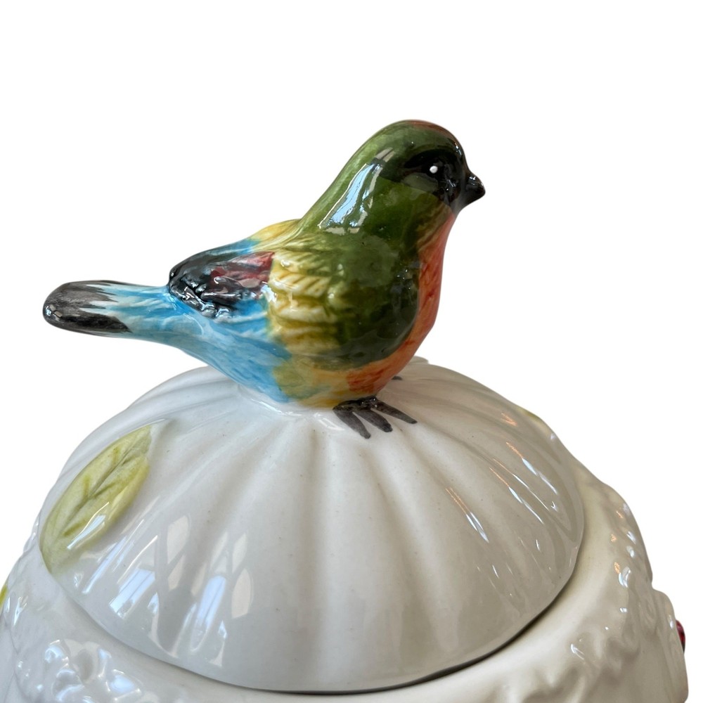 Corner Ruby Botanical Collection Floral & Bird Ceramic Sugar & Creamer Set NEW