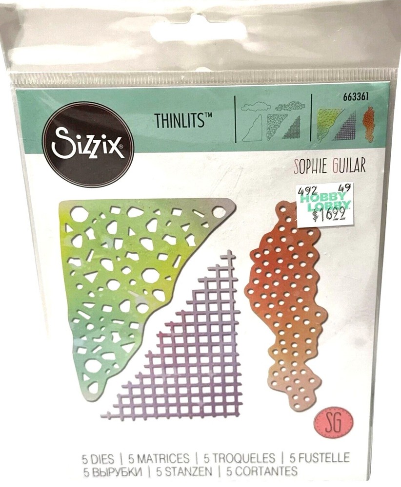 Sizzix Thinlits Geometric Mask Set Dies Paper Cutting Background Dot Confetti