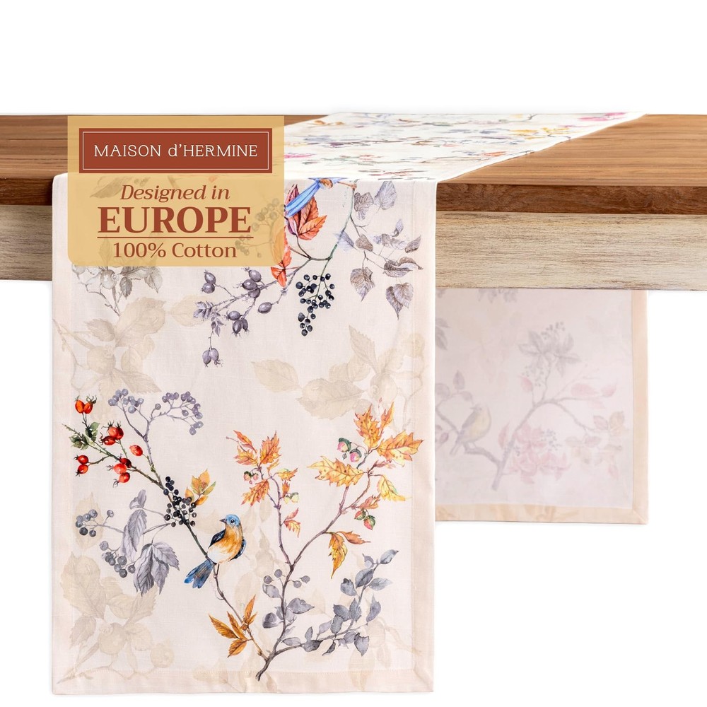 Maison d' Hermine Table Runner 100% Cotton Single Layer Table Runners 108 inches
