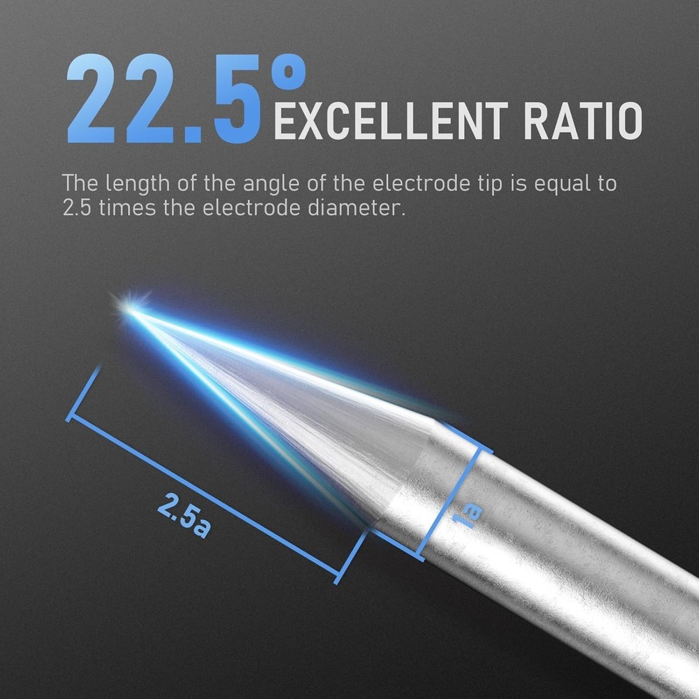 Efficient 1/8" x 7" Pre-Sharpened Blue Lanthanated Tungsten Electrodes - 10pk