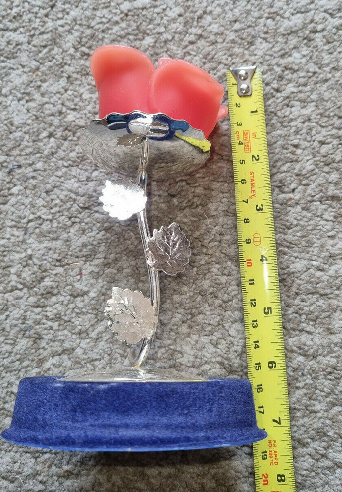 Silver Plated Queen Anne Rose Candlestick