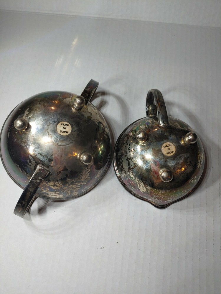 Vintage Cream and Sugar Set Silver Plated 