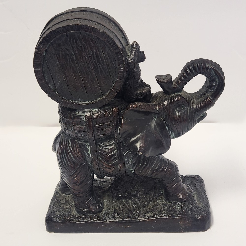 Vintage Colonial Clock Co. Elephant With Monkey without the Clock