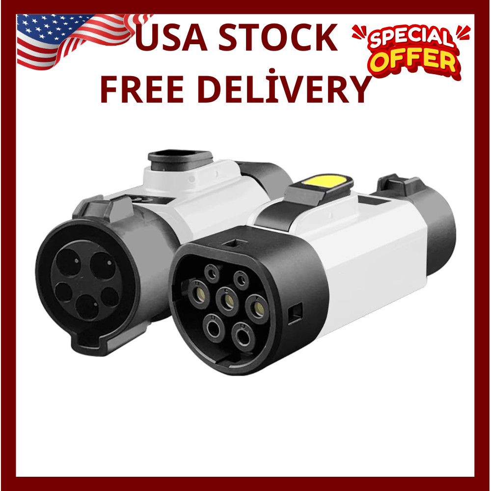 EV Type 1 to 2 Adapter Electric Vehicle Charging White SAE