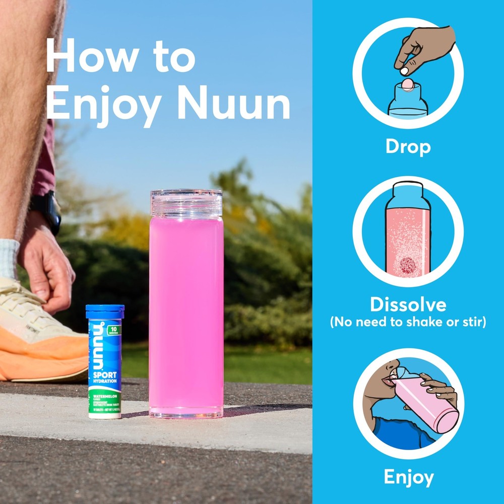 Nuun Sport Electrolyte Tablets Fruit Punch 4 Pack 40 Servings Hydration Support