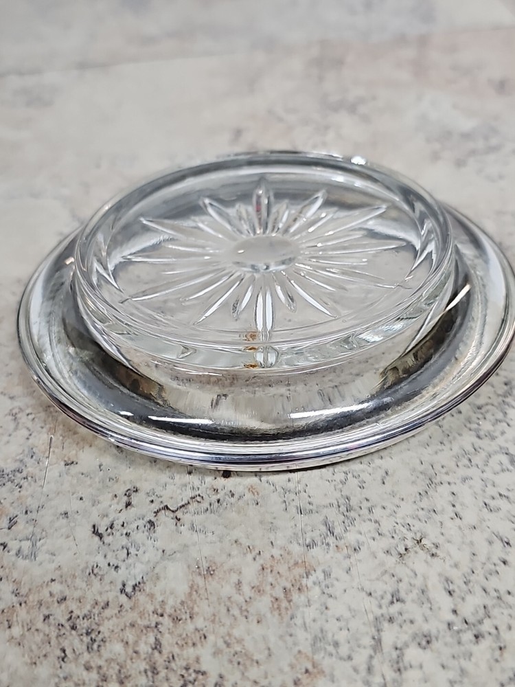 Frank M Whiting Sterling Silver And Crystal Drink Coaster