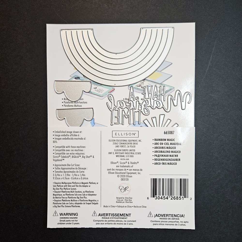 RAINBOW MAGIC Sizzix Thinlits Cutting Dies Saying Sky Promise Cloud Sun bb240