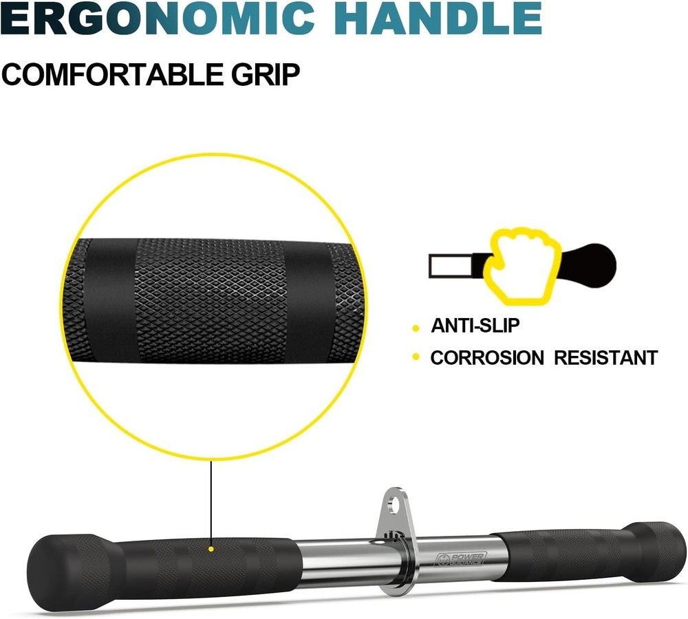 Cable Attachments V Bar Rotating Handle 7.8kg Capacity Chrome
