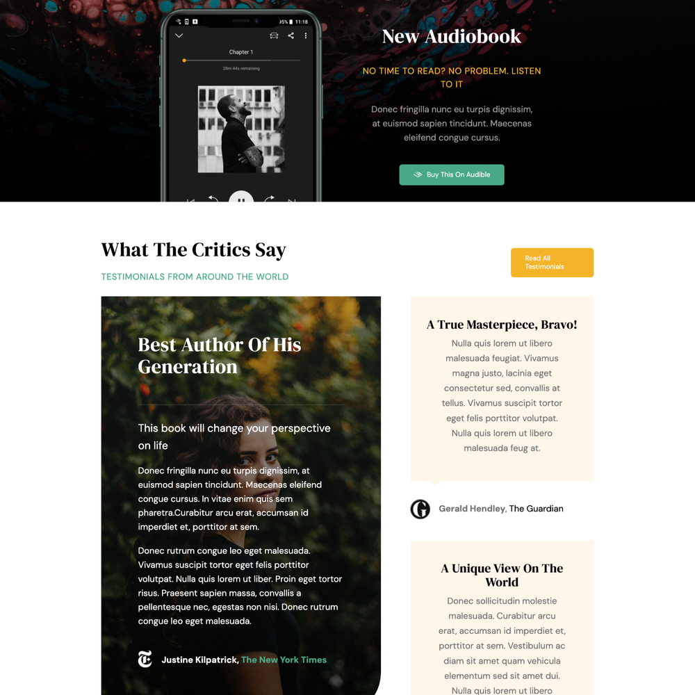 Author Website Design with Free VPS Web Hosting and Installation