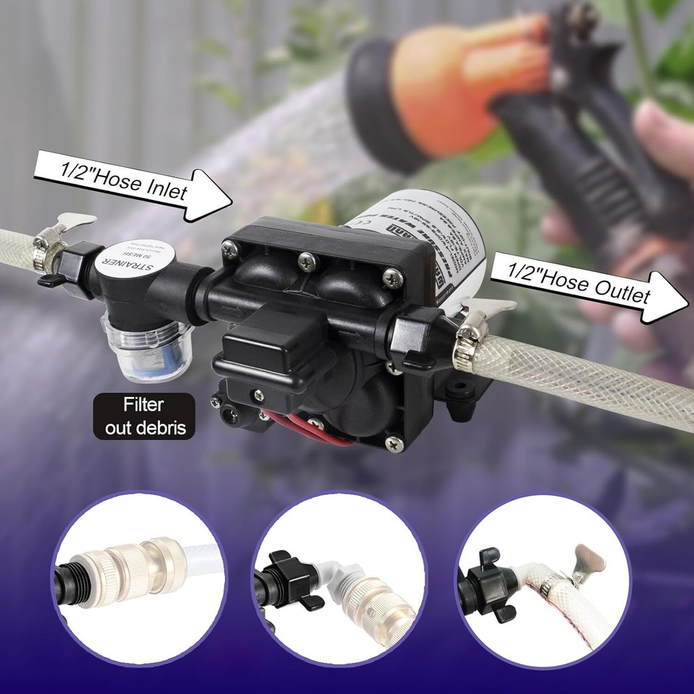 RV Water Pump 12 Volt DC 3.0GPM 55PSI for Shurflo 4008-101-A65