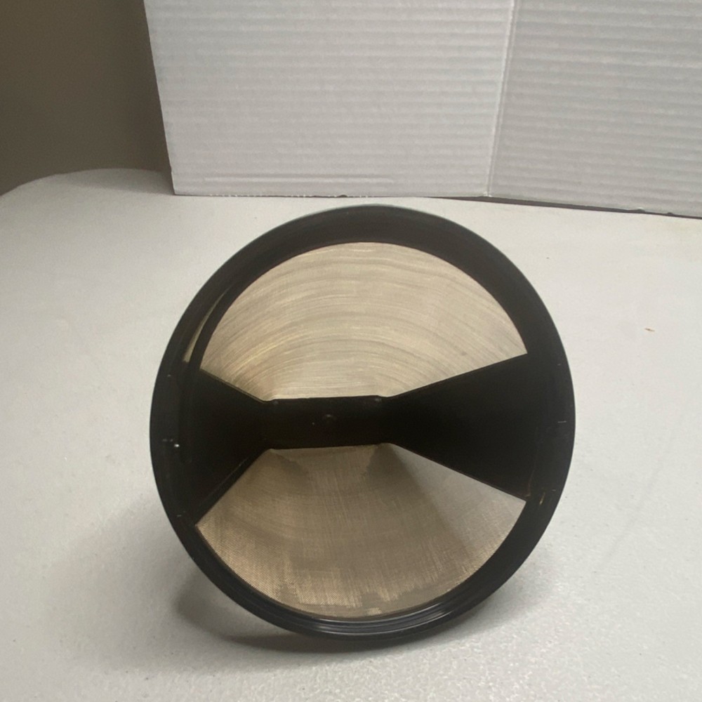 Reusable Permanent Mesh Cone Coffee Filter Basket for Filter Machine Black/Gold