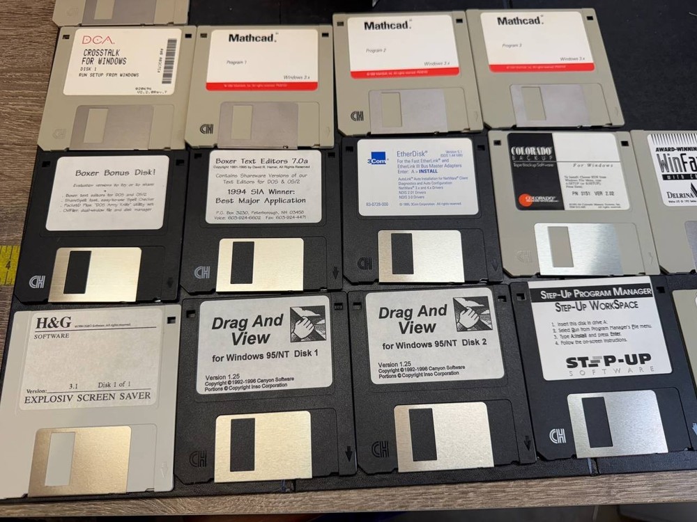 Vintage 3.5" PC Floppy Disk Lot – Software & Utilities – Untested
