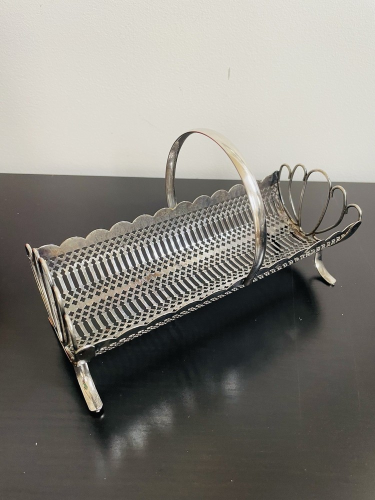 VTG Silver Plated Reticulated Decorative Biscuit, Cracker Caddy