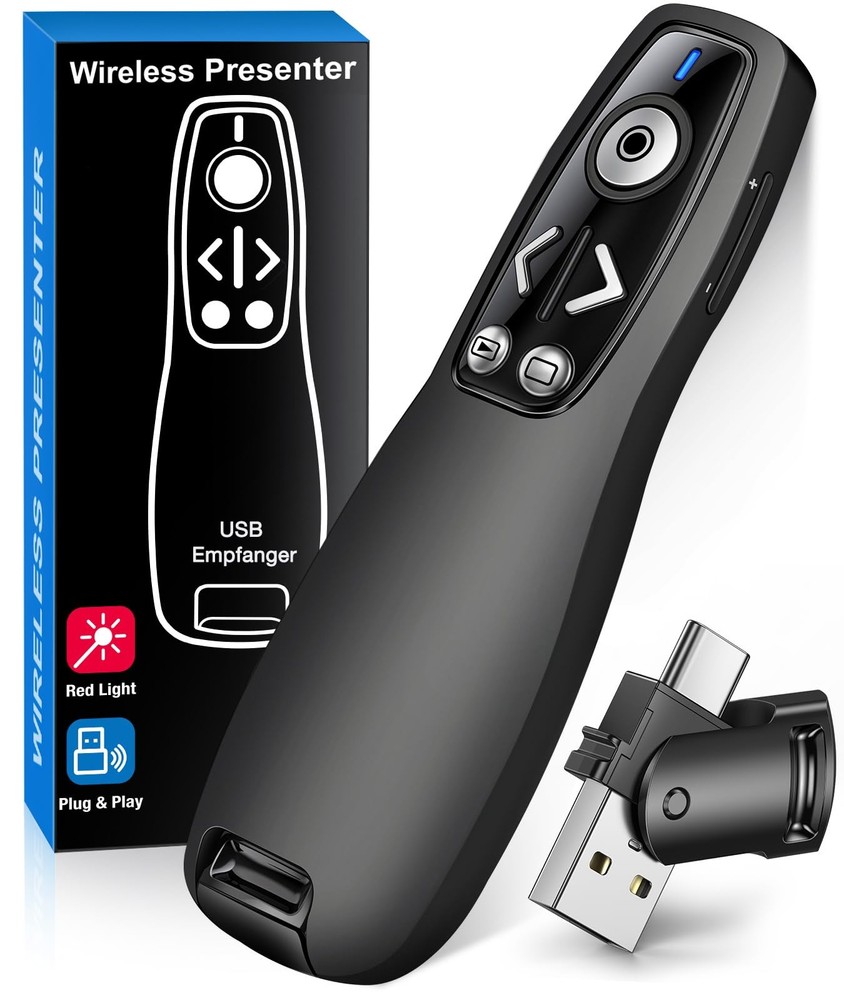 Presentation Clicker Wireless Presenter Remote for PowerPoint, Powerpoint Cli...