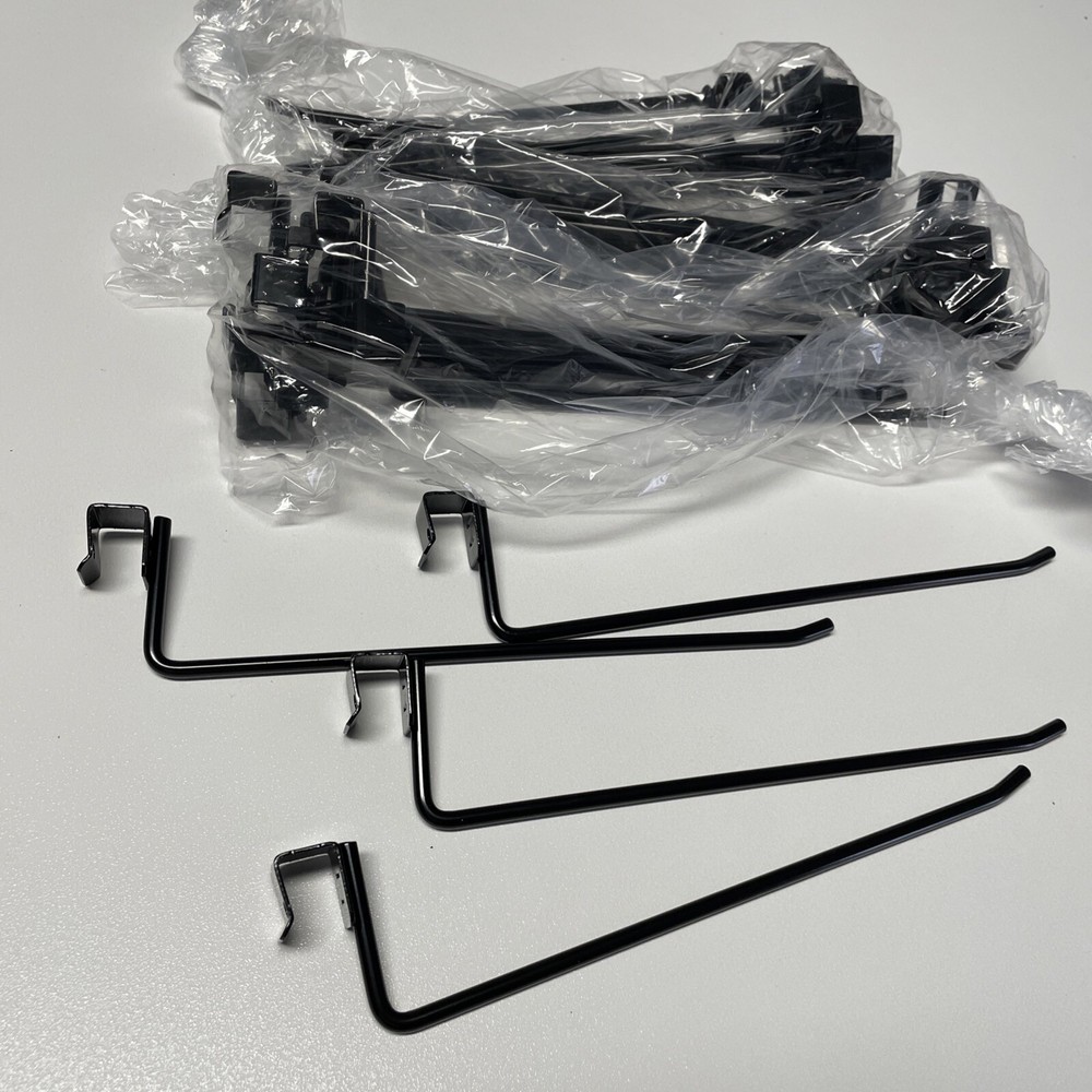 50 Metal Black Hook Bracket Peg 8” Display