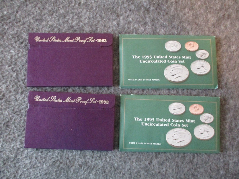 US MINT 1990-1995 PROOF + UNCIRCULATED + 1992 SILVER PROOF SET(27) - READ