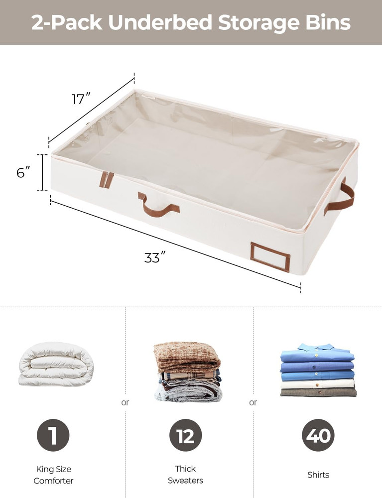 Under Bed Storage Organizer with Sturdy Wire Hangers - Space Saver Solution
